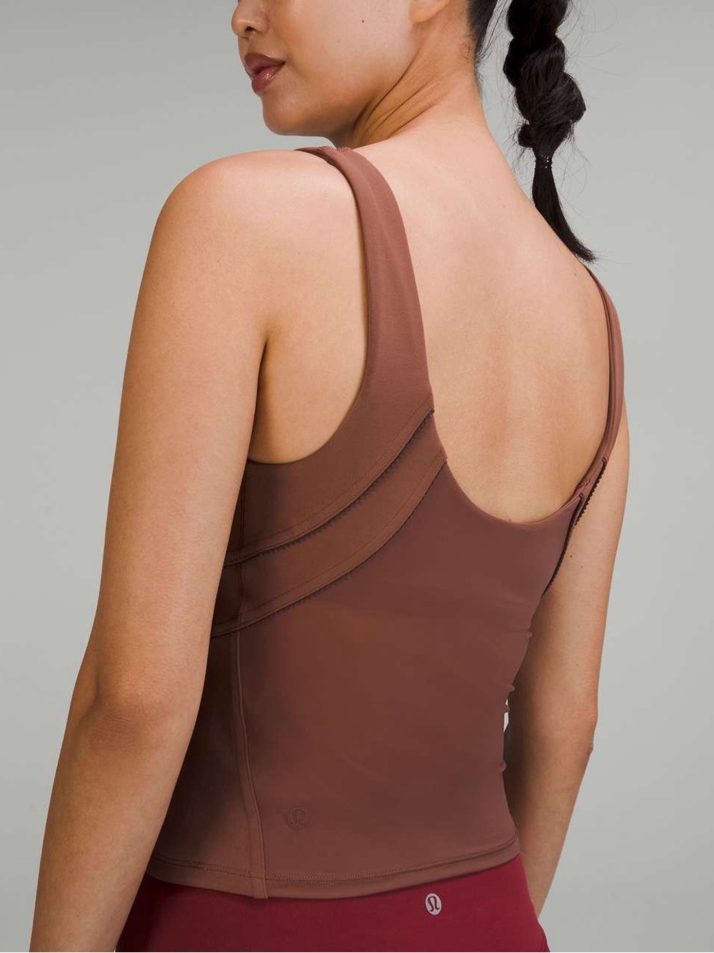 Lululemon Nulu and Mesh Back Shelf-Bra Yoga Tank Top 8 Brown
